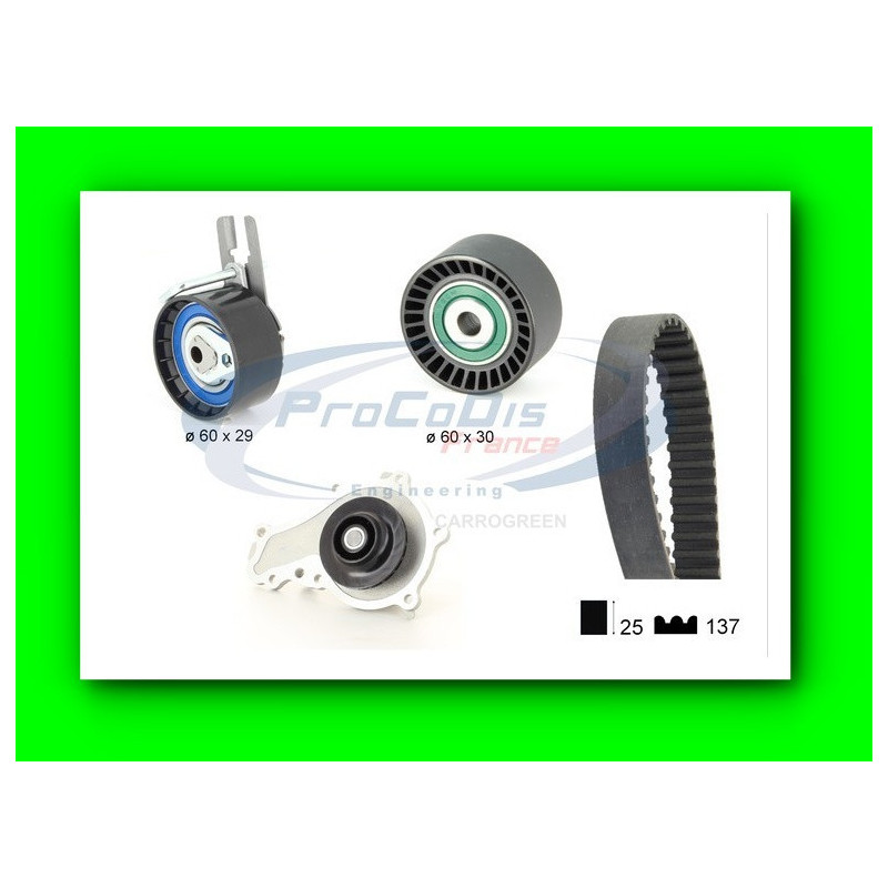 Kit Distribution avec Pompe à eau PEUGEOT 308 HDI 1.6 L : Carrogreen
